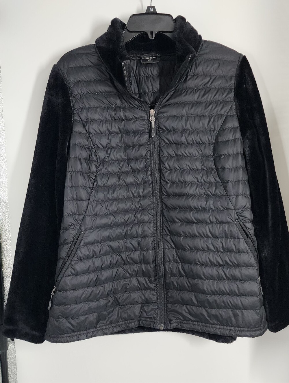 32 Degrees Heat Down Filled Jacket Black size XL Coat Velour warm